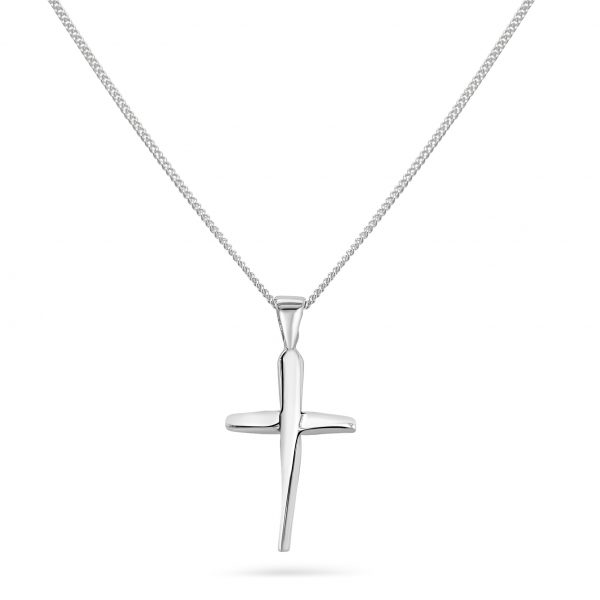 Cathal Barber Goldsmith Curved Silver Cross Pendant