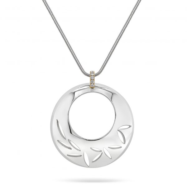 Cathal Barber Goldsmith Hand-Made Circle Pendant with Diamonds