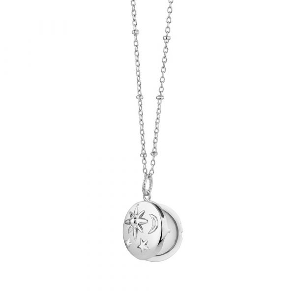 Newbridge Silverware Silver Plated Locket with Sun Moon and Stars (P4002SR)