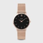 Cluse Minuit Mesh Black and Rose Gold Colour (CW0101203003)