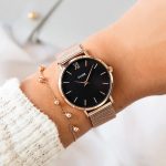 Cluse Minuit Mesh Black and Rose Gold Colour (CW0101203003)