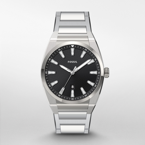 Fossil Everett Three-Hand Watch - Black Dial (FS5821)