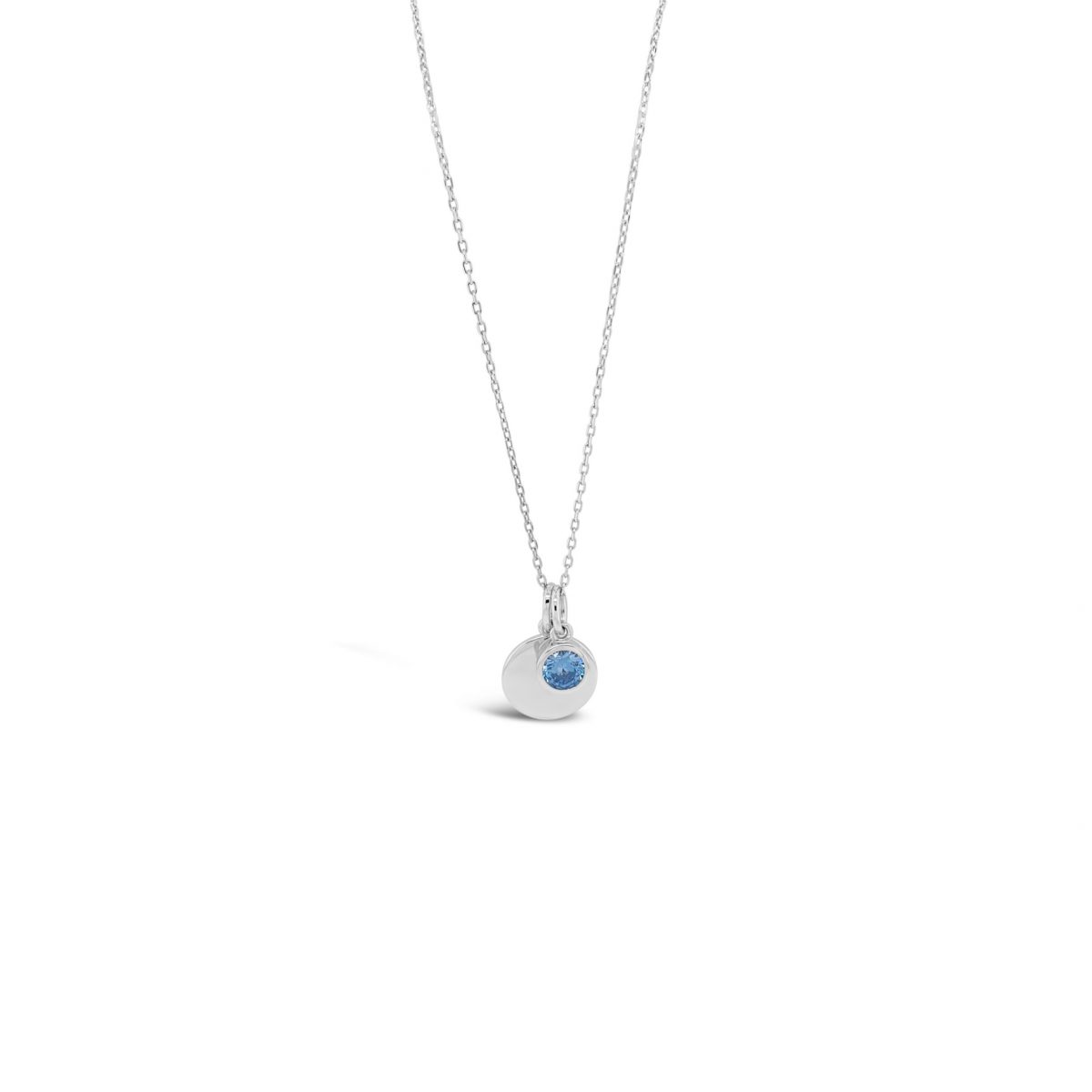 Absolute Silver Birthstone Disc Pendant - December (SP200DEC)