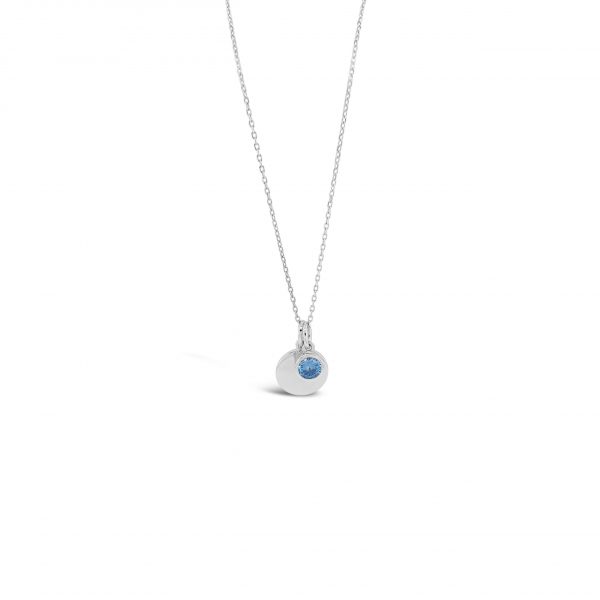 Absolute Silver Birthstone Disc Pendant - December (SP200DEC)