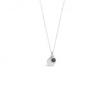 Absolute Silver Birthstone Disc Pendant - February (SP200FEB)