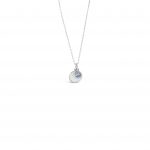 Absolute Silver Birthstone Disc Pendant - March (SP200MAR)
