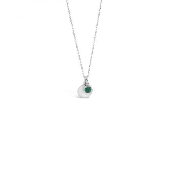 Absolute Silver Birthstone Disc Pendant - May (SP200MAY)