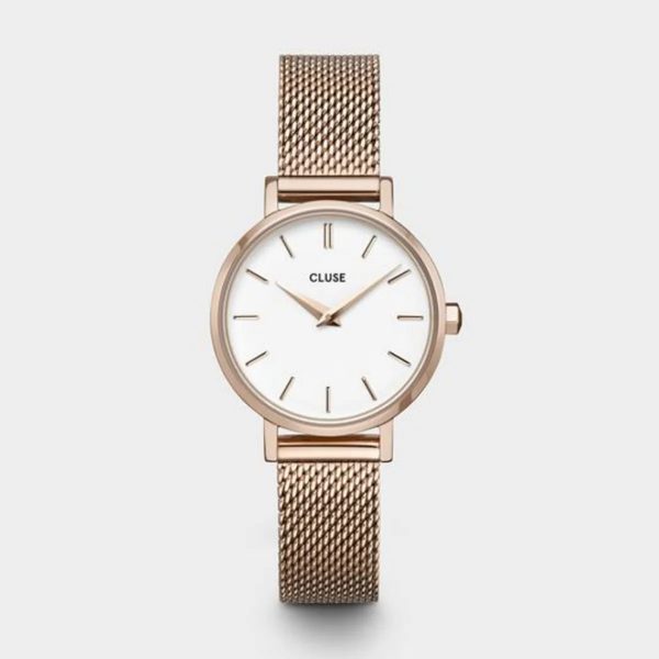 Cluse Boho Chic Petite Mesh White and Rose Gold Colour (CW0101211003)