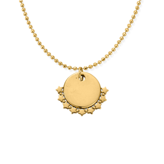 ChloBo Personalised Diamond Cut Adjuster Necklace with Star Charm - Gold (PGCDCADJ3064)