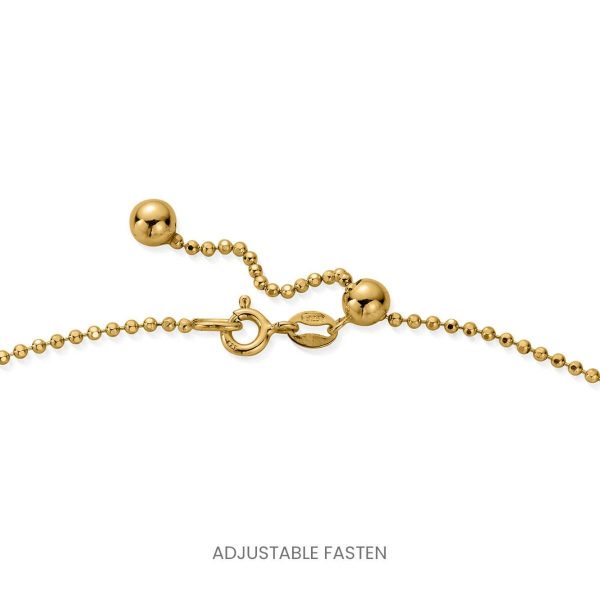 ChloBo Personalised Diamond Cut Adjuster Necklace with Star Charm - Gold (PGCDCADJ3064)