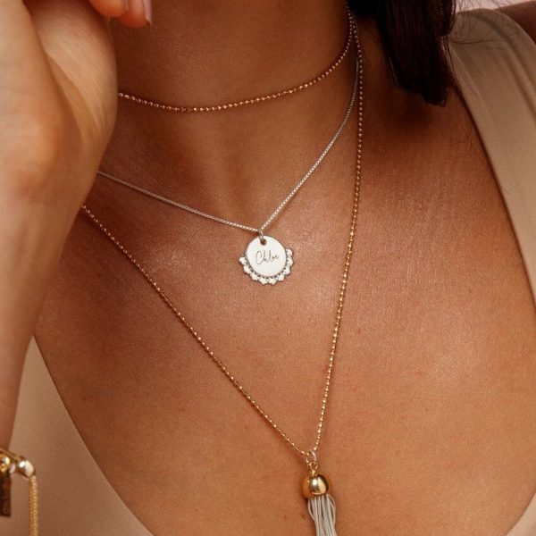 ChloBo Personalised Delicate Box Chain Necklace with Star Charm - Silver (PSNDB3052)