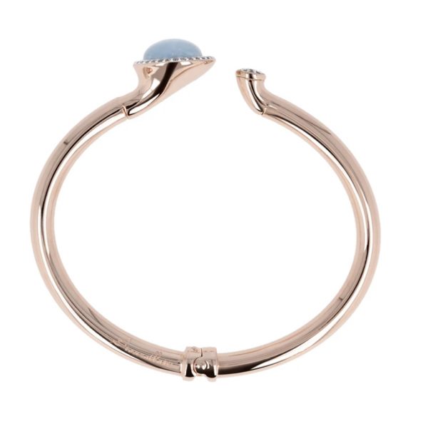 Bronzallure Natural Stone and Cubic Zirconia Cuff Bracelet (WSBZ00579.LB)