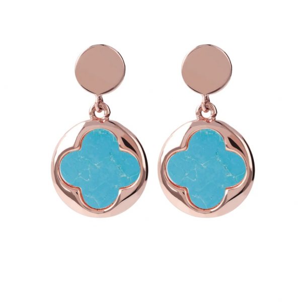 Bronzallure Four Leaf Clover Dangle Earrings - Magnesite (WSBZ00914.MG)