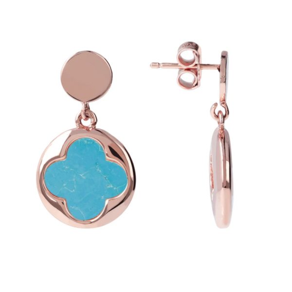 Bronzallure Four Leaf Clover Dangle Earrings - Magnesite (WSBZ00914.MG)