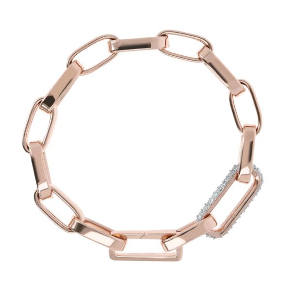 Bronzallure Bold Forzatina Chain Bracelet with Pavé Detail (WSBZ01871.W)