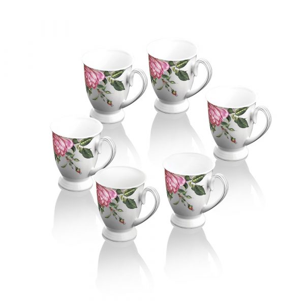 Newbridge Silverware Rose Collection Set of 6 Mugs (M181)