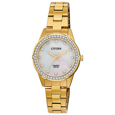 Citizen Crystal Accent Gold-Tone Stainless Steel Bracelet (ER0222-56D)