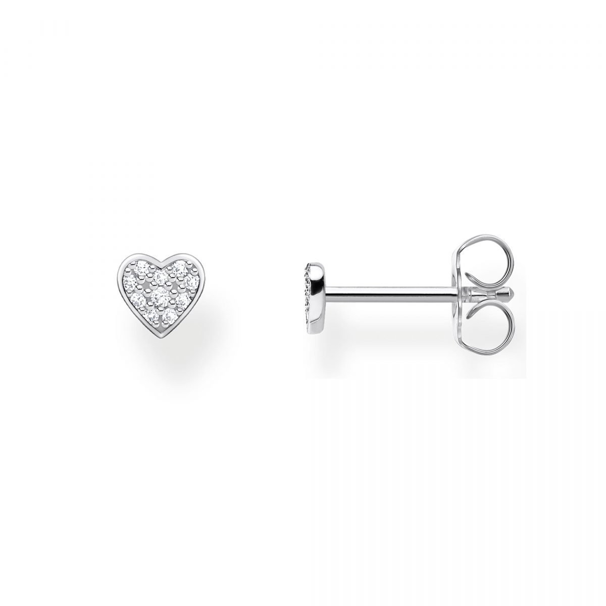 Thomas Sabo Pavé Heart Studs in Silver (H2145-051-14)