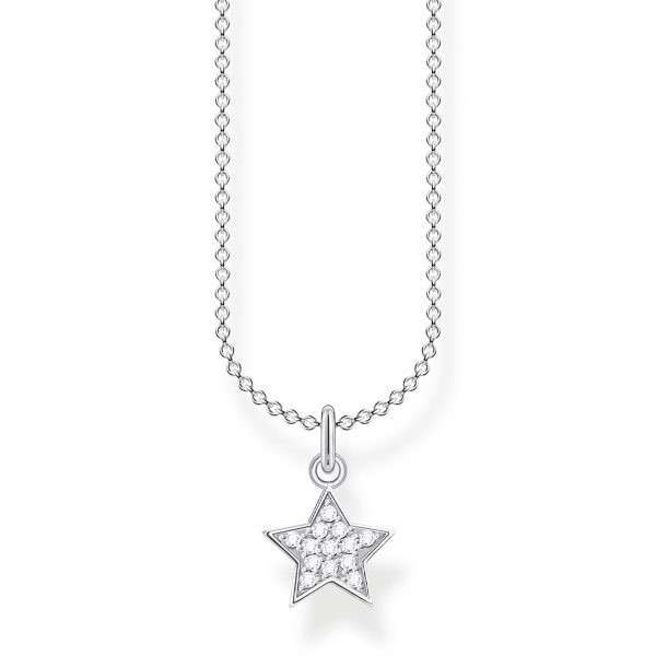 Thomas Sabo Pavé Star Necklace in Silver (KE2052-051-14-L45V)