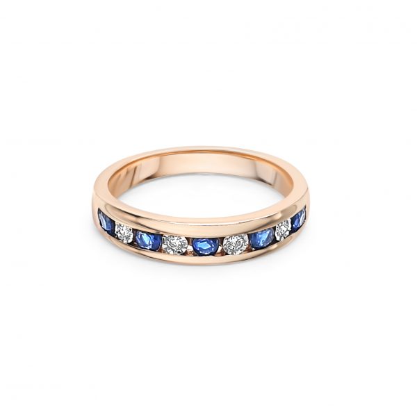 9ct Yellow Gold Sapphire and Diamond Ring