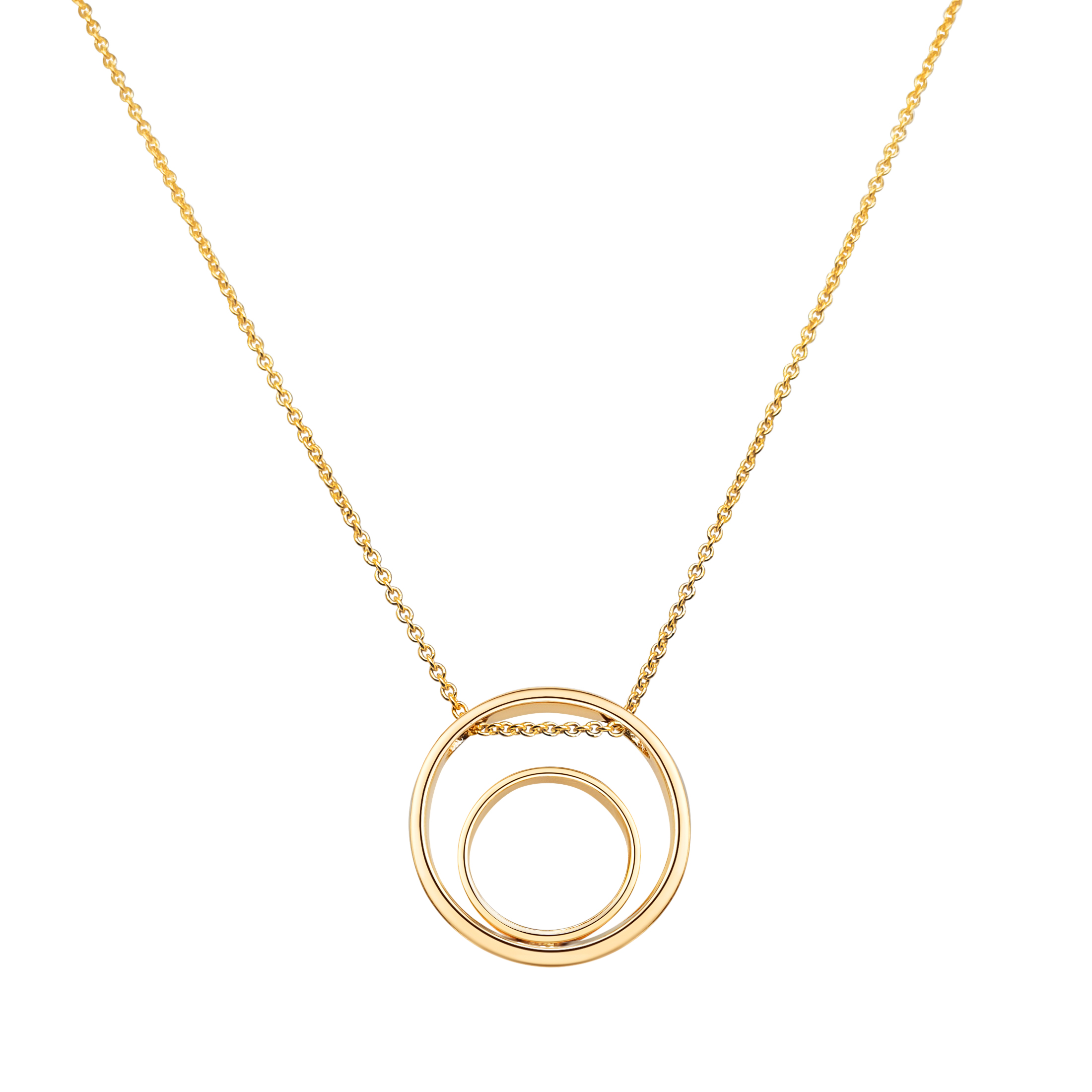 Cathal Barber Goldsmith Double Circle Pendant in Gold - RJ Barber & Sons