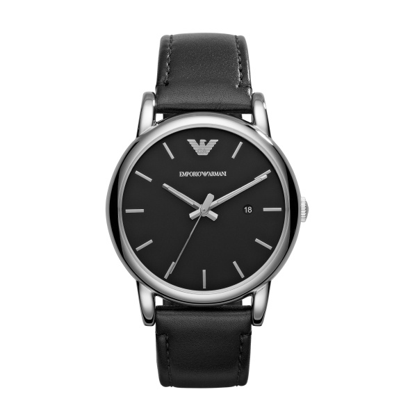 Emporio Armani Black Leather Strap Watch (AR1692)