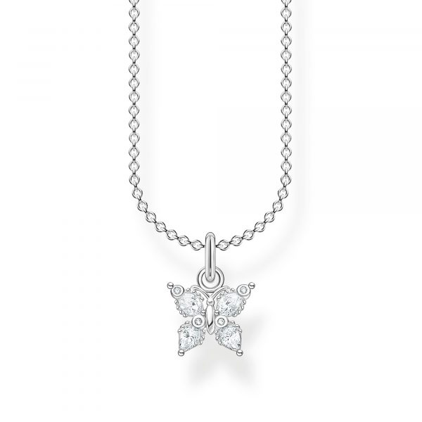 Thomas Sabo Butterfly Necklace with White Stones (KE2102-051-14-L45V)