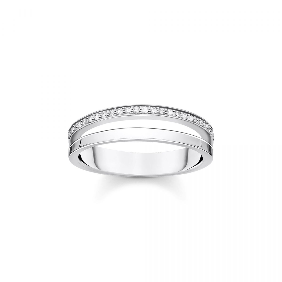 Thomas Sabo Double Ring with White Stones Size 54 (TR2316-051-14-54)