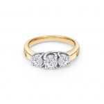 18ct Yellow and White Gold Three Stone Engagement Ring