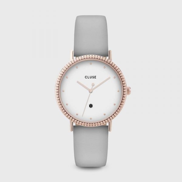 Cluse Le Couronnement Grey Leather and Rose Gold Watch (CL63001)