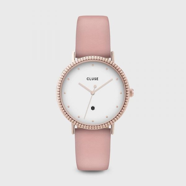 Cluse Le Couronnement Pink Leather and Rose Gold Watch (CL63002)