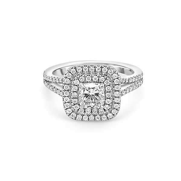 Platinum Diamond Halo Engagement Ring