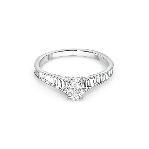 Platinum Centre Stone with Shoulders Diamond Engagement Ring