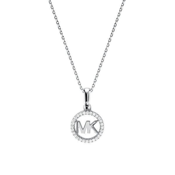 Michael Kors Sterling Silver Pavé Logo Necklace (MKC1108AN040)