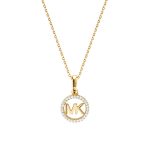 Michael Kors Gold-Plated Sterling Silver Pavé Logo Necklace (MKC1108AN710)