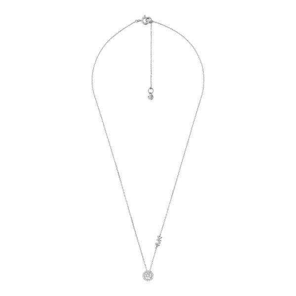 Michael Kors Sterling Silver Pavé Halo Necklace (MKC1208AN040)