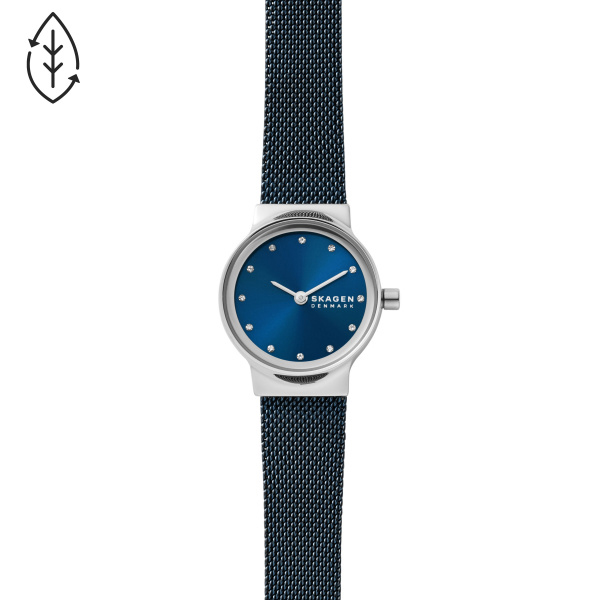 Skagen Freja Lille Two-Hand Ocean Blue Stainless Steel Mesh Watch (SKW3008)