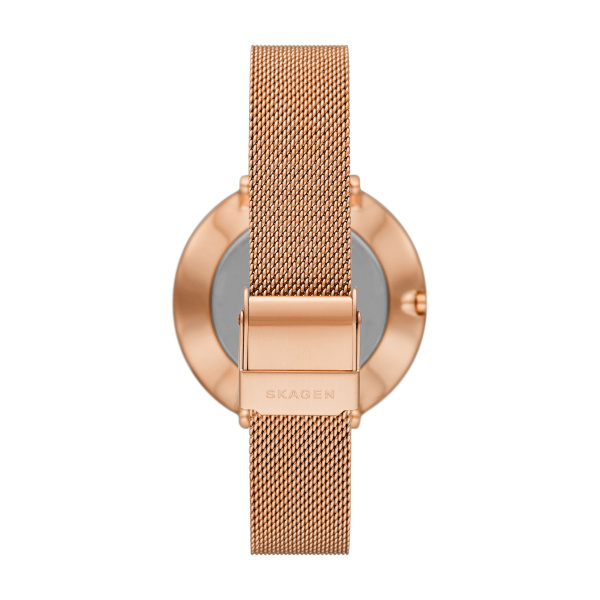 Skagen Gitte Two-Hand Rose Gold-Tone Stainless Steel Mesh Watch (SKW3013)