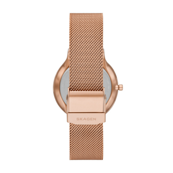 Skagen Freja Two-Hand Rose-Gold Tone Stainless Steel Mesh Watch (SKW3020)