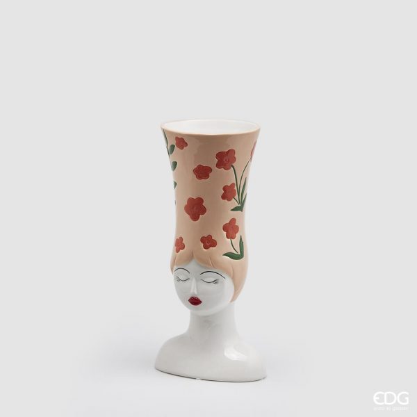 EDG Head Flower Pot - Cream Flowers (015642,33)