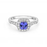 Platinum Tanzanite and Diamond Ring
