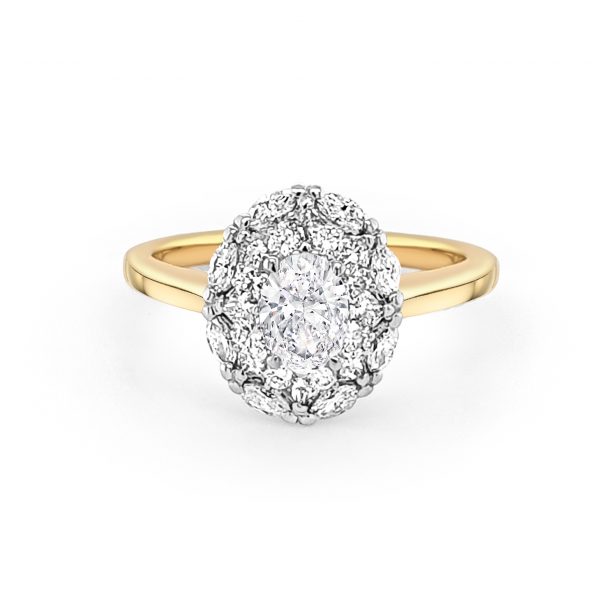 18ct Yellow Gold Halo Engagement Ring