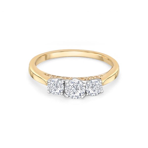18ct Yellow Gold Three Stone Engagement Ring