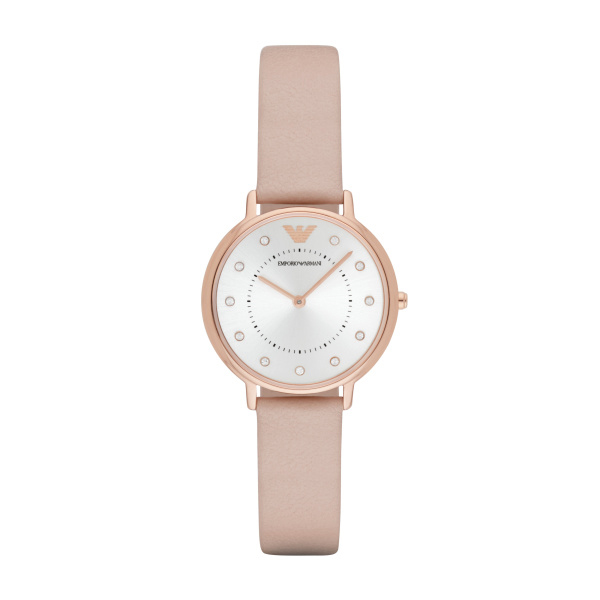 Emporio Armani Kappa Rose Gold and Nude Leather Watch (AR2510)