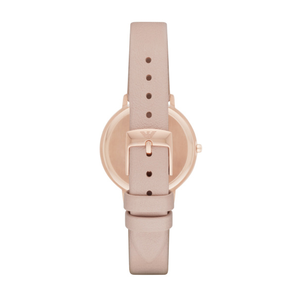Emporio Armani Kappa Rose Gold and Nude Leather Watch (AR2510)