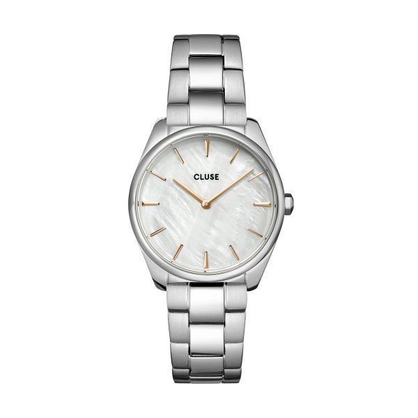 Cluse Féroce Petite Steel White Pearl and Silver Colour (CW11211)