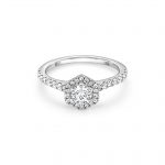 Platinum Hexagon Halo Engagement Ring