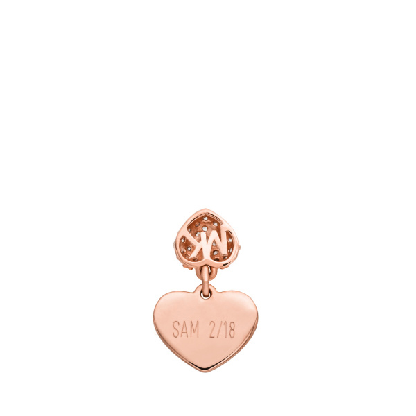 Michael Kors Rose-Gold Plated Sterling Silver Pavé Heart Necklace