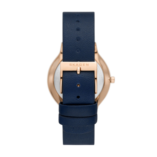Skagen Freja Two-Hand Ocean Blue Leather Watch (SKW3026)
