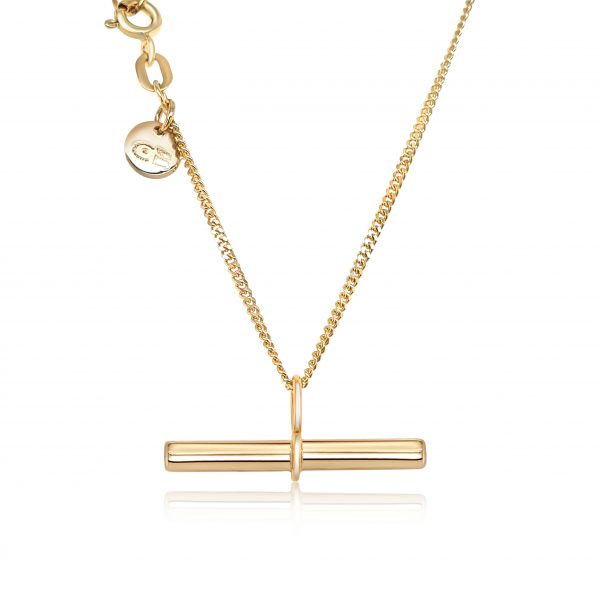 Cathal Barber Goldsmith 9ct Gold T-Bar Pendant